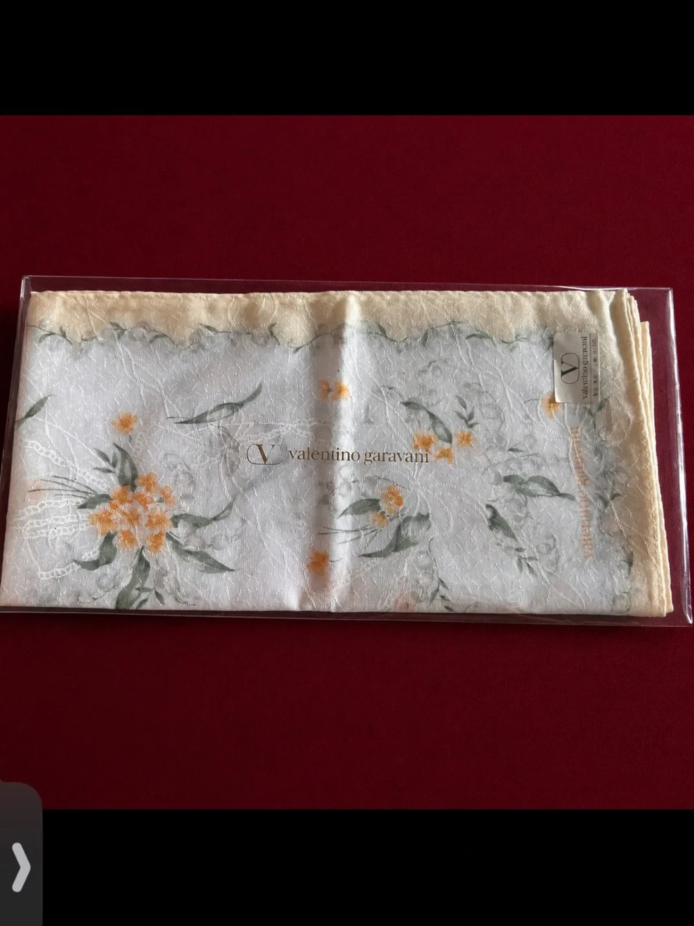 Valentino Garavani Cream Floral Cotton Scarf / Handkerchief